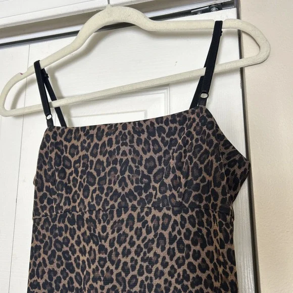 Vintage Y2K‎ Cheetah Print Maxi Midi Slip Dress Medium Brown Black Whimsygoth - Picture 10 of 13